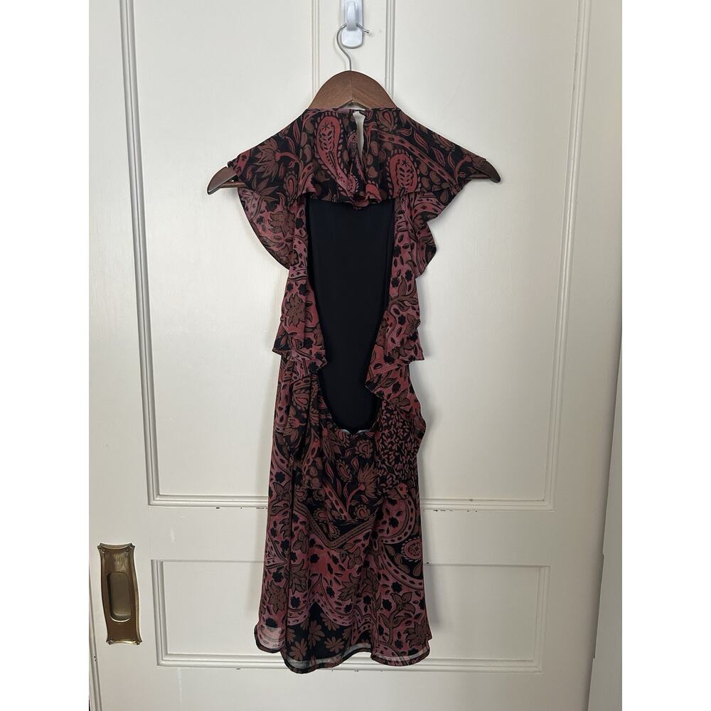For Love and Lemons Floral Margot Chiffon Halter Mini Dress Womens Size Small - Picture 3 of 9